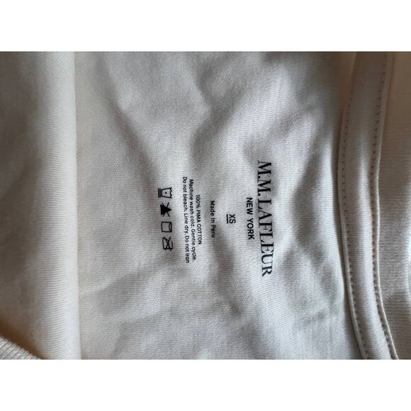 M.M.Lafleur Blouse Women's Pima Cotton Top Cream White XS A000357 - Picture 6 of 7